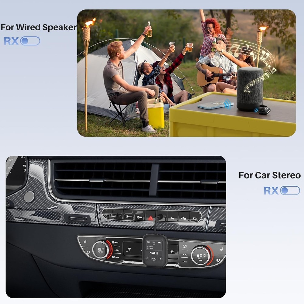 1Mii SafeFly Min+ Bluetooth Transmitter and Receiver, Bluetooth Adapter (BLACK)