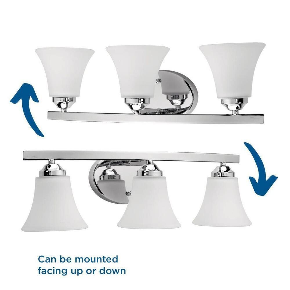 Adorn 3-Light Polished Chrome Etched Glass Bath Vanity Light by Progress Light