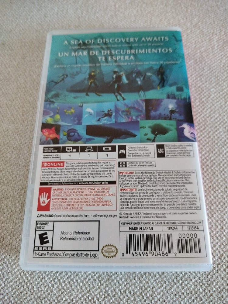 Authentic Replacement Case ONLY Endless Ocean Luminous Nintendo Switch Box