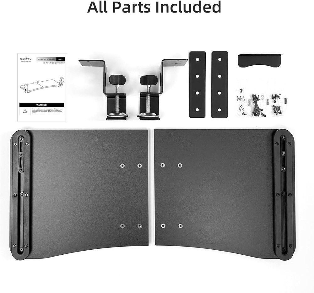 SUPTEK | Keyboard Tray Under Desk Pull Out with C Clamp Mount