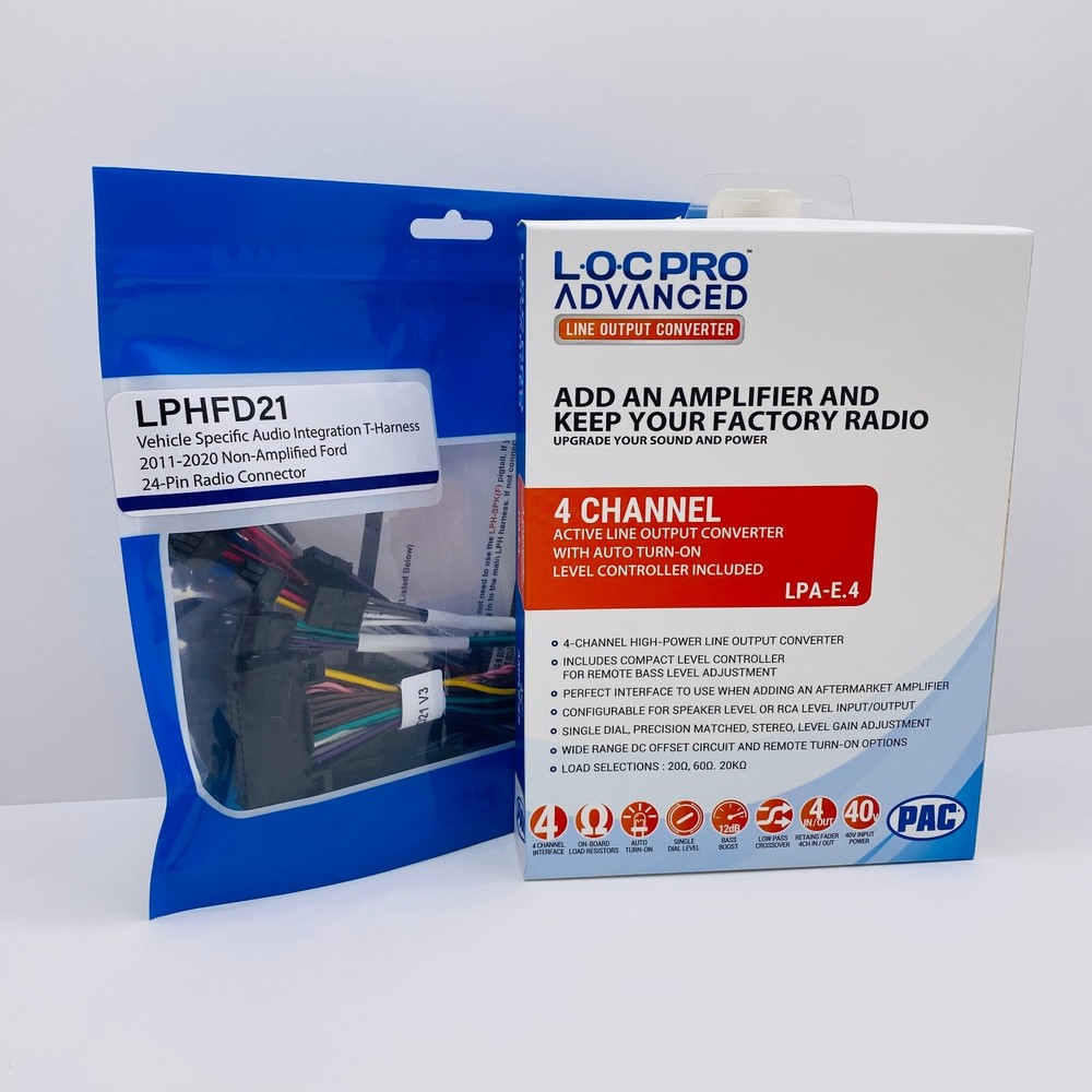PAC Amplifier Integration Solution for 2011-2020 Non-Amp Ford LPHFD21+LPA-E.4