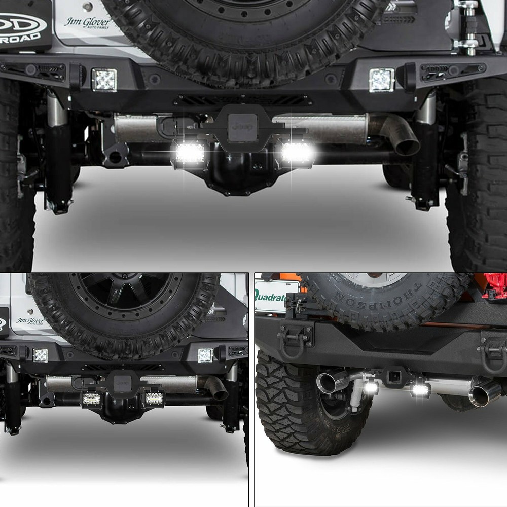 Trailer Tow Hitch Mounting Bracket with 4inch LED Work Backup Reverse Light Pods
