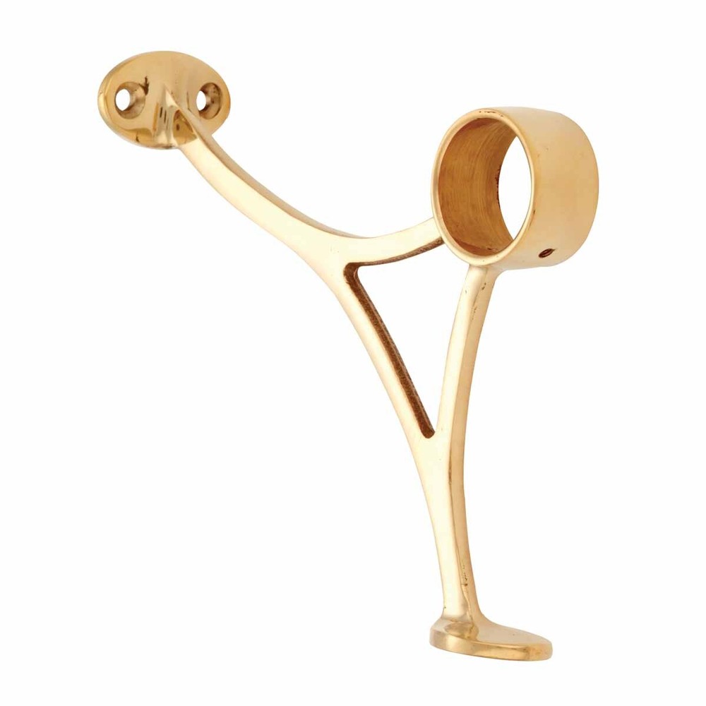 Polished Solid Brass Wall Mount Bar Bracket for Hanging Rail Renovators Supply