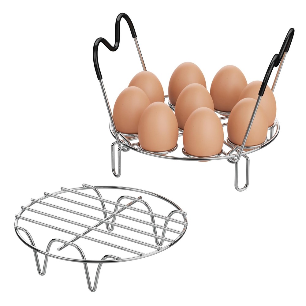 Instant Pot Accessories Steamer Cooling Rack Trivet Set, Include 9-holes Egg ...