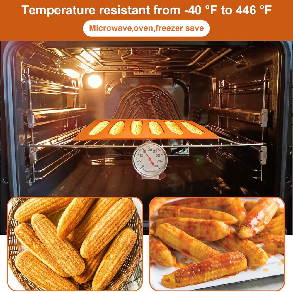 Corn Stick Bread Pan, Silicone Corn Cob Bread Molds for Baking,Cornbread Pan for