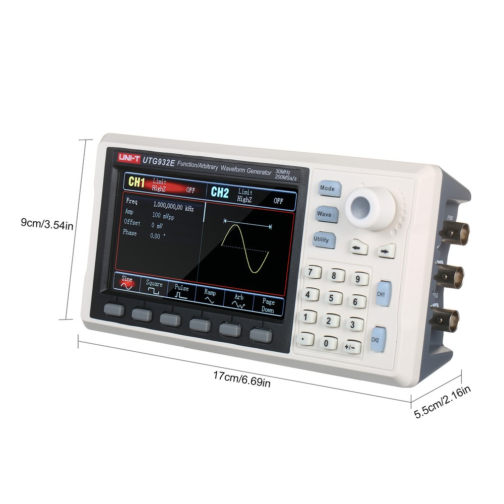 UNI-T Function Signal Generator Arbitrary Waveform 2CH 30MHz Frequency Meter