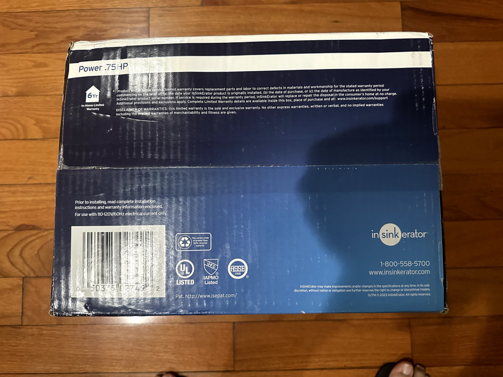 Insinkerator Power .75hp 3/4hp Garbage Disposal, Power Series EZ Connect "NEW"