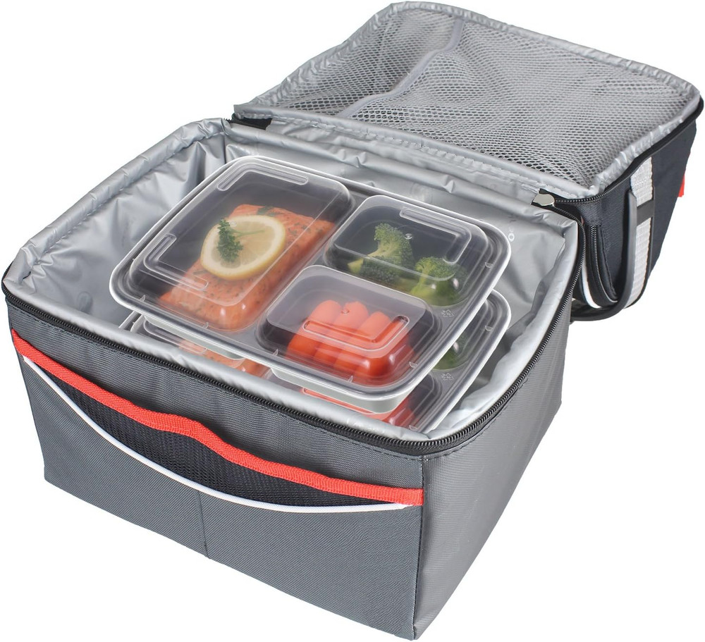 Meal Prep Containers [21 Pack] 3 Compartment with Lids, Storage Containers, Ben