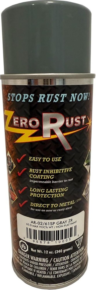 Zero Rust - 61SP - Gray Rust Inhibitive Coating - 12oz Aerosol