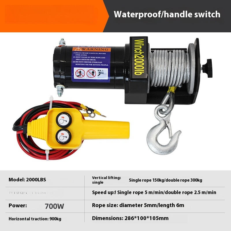 3000LB Electric Winch Machine Wireless Control IP Grade Wat