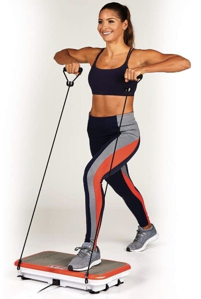Powerfit Elite Vibration Plate Exercise Machine with Loop Resistance Bands - OB!