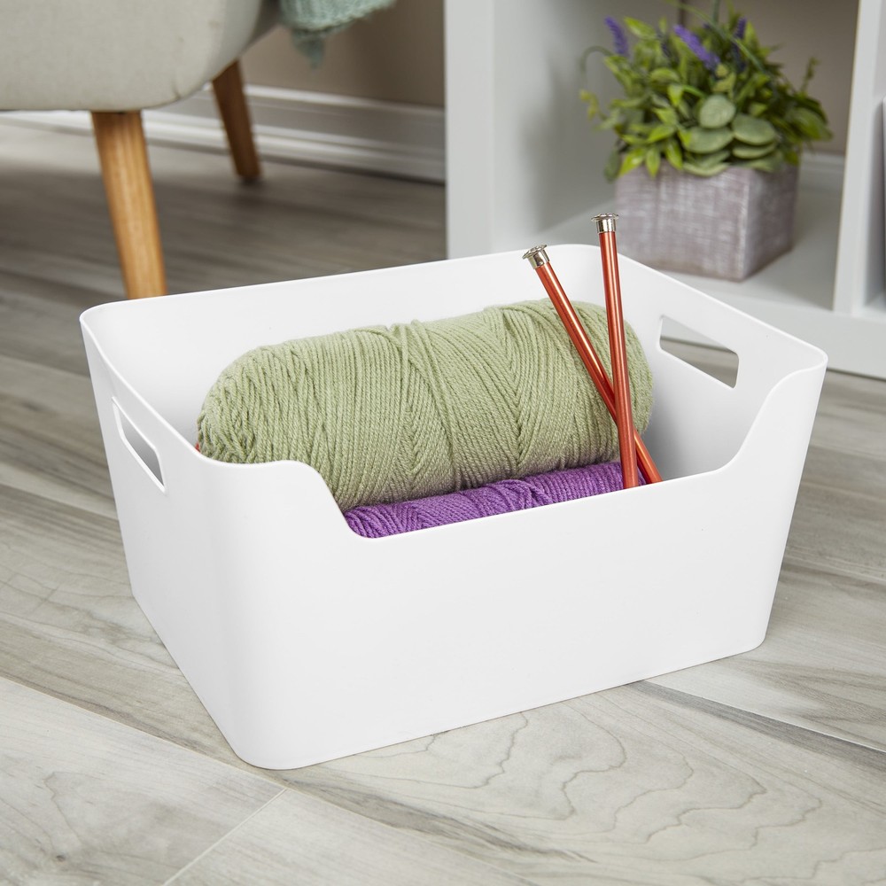 (6 pack) Mainstays Extra Large Easy Access Storage Bin, White