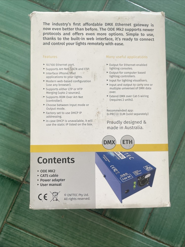 Enttec ODE MK2 DMX Ethernet Gateway