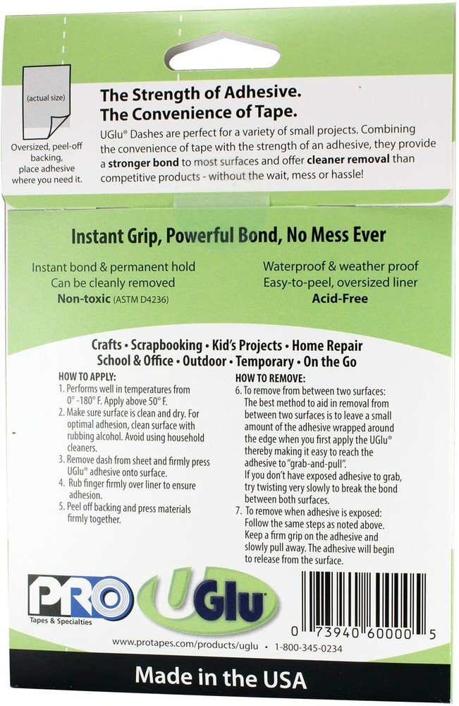 UGlu Dashes 160pc 1/2"x5/8"