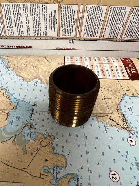 Red Brass Pipe Nipple 1-3/4" Pipe X 1-3/4" Long.