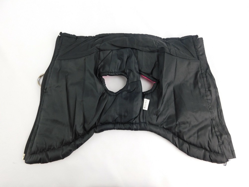 Dog Jacket Black Small Pink Loop Leash Attachment