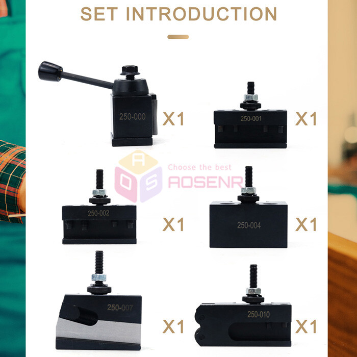 6pcs 250-000 Wedge GIB Type Quick Change Toolpost Tool Holder For Lathe Tools