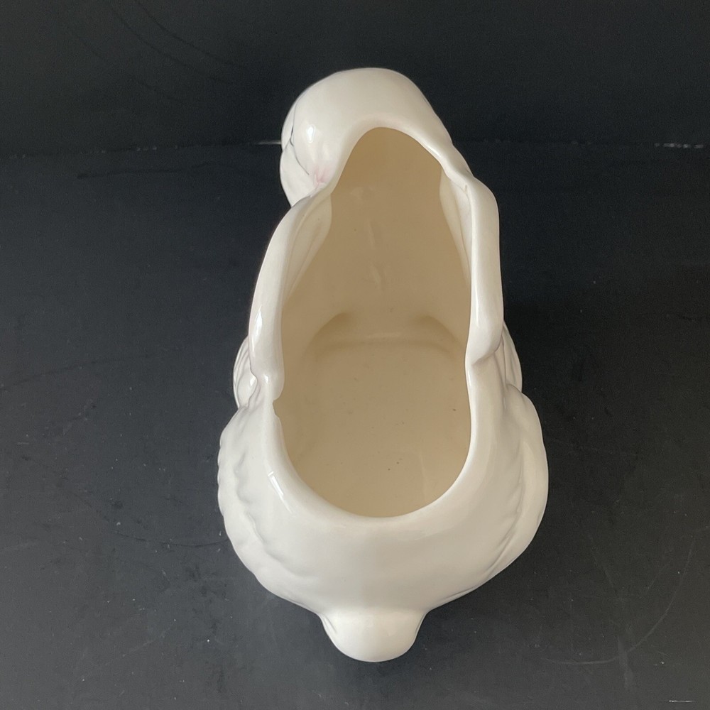 Relpo White Ceramic Rabbit Window Planter