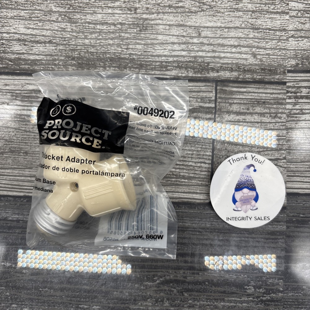Project Source Dual Socket Adapter Medium Base #0049202 250V, 660W {O}