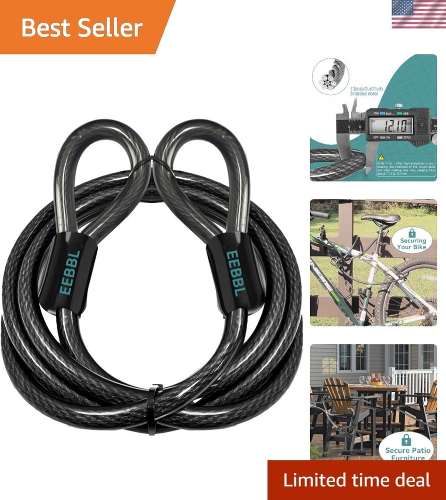 Heavy Duty Security Cable, Commercial Security Cable with Loops, Locking Cabl...