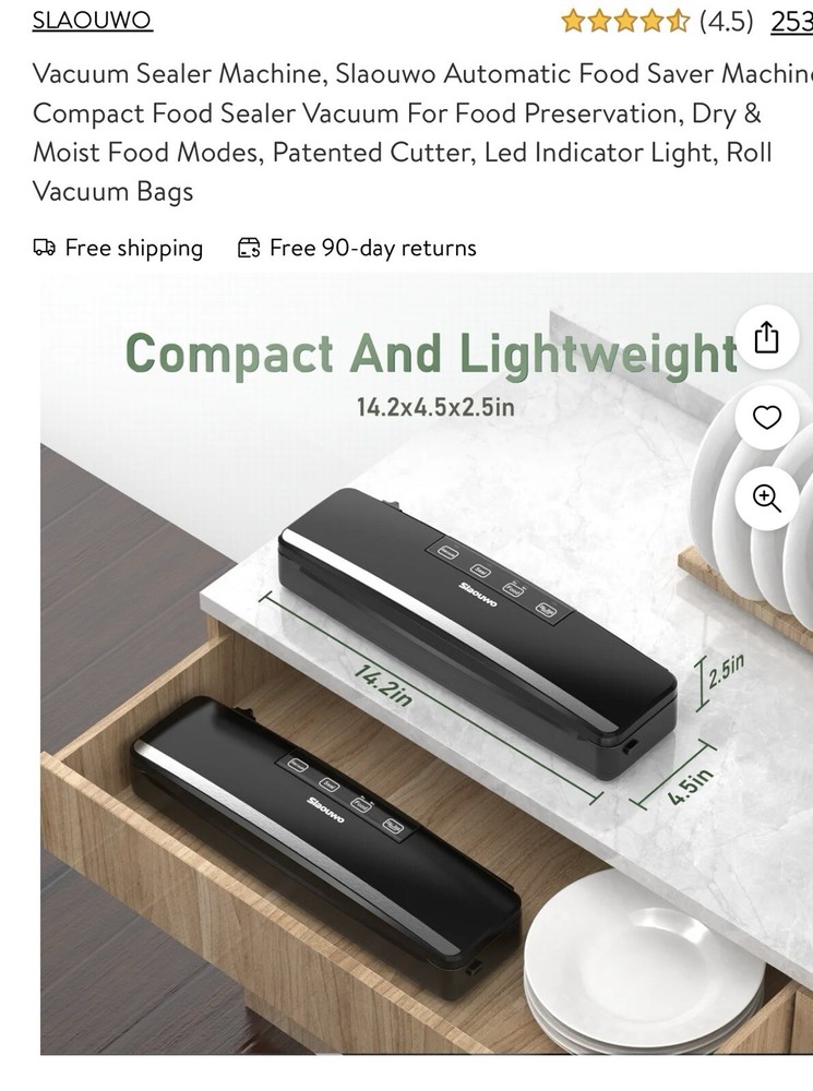Vacuum Food Sealer Machine Automatic Detachable Design LED Indicator Light