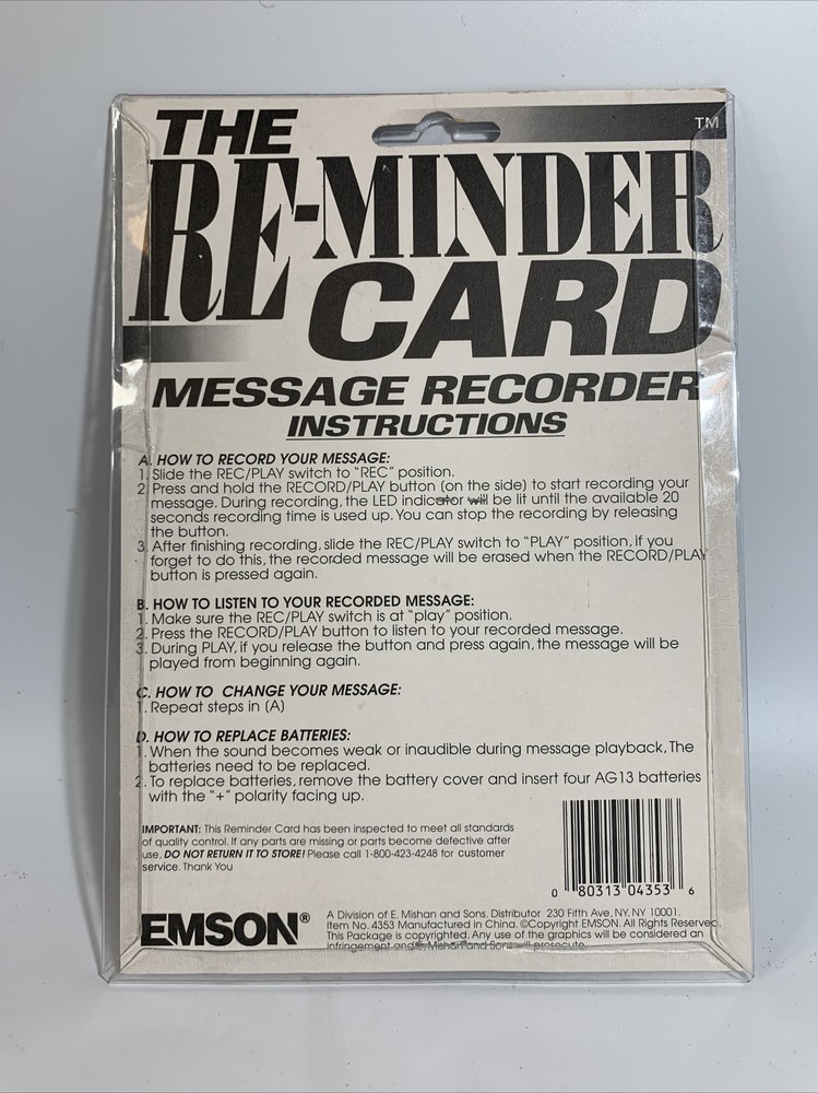 Emson The Reminder Card Message Recorder