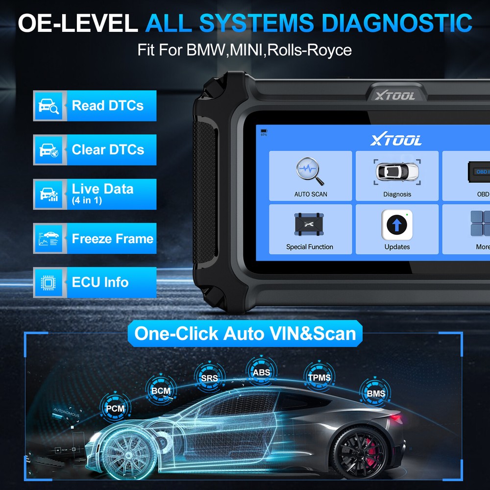 XTOOL IP500 for BMW Car Bidirectional OBD2 Scanner Diagnostic Tool ECU Coding