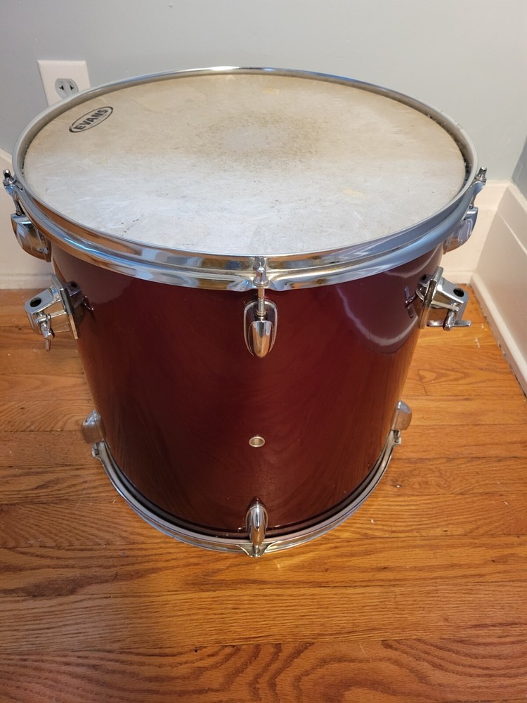 🔥🔥16” Floor Tom & 14" Mount Tom Maroon Check 📸 🔥🔥