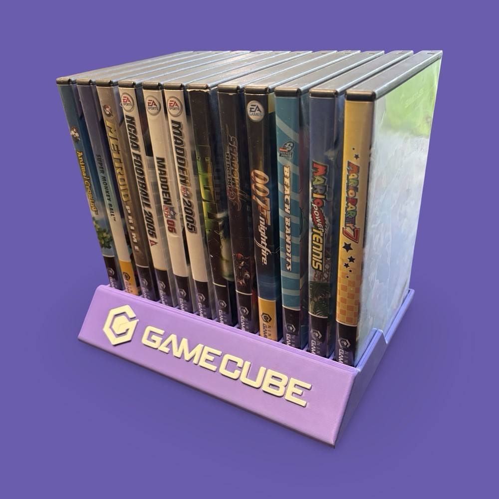 🎮 3D Printed Nintendo GameCube Game Case Display Stand – Holds 12 Games