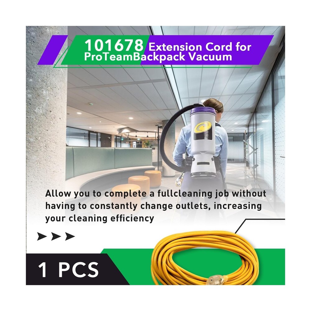 50ft 101678 Extension Cord Compatible with ProTeam Backpack Vacuum,... Fast Ship