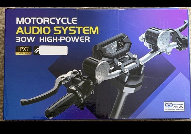 Motorcycle Stereo Audio Speaker System Bluetooth Radio