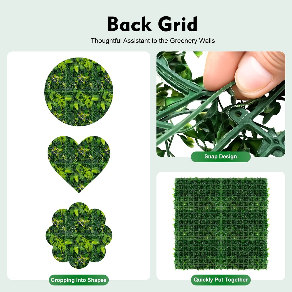 6PCS Artificial Plant Wall Fence Panel Decor Greenery Hedge Grass 60*40cm