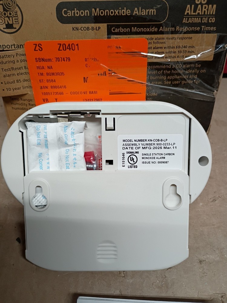 Kidde Code One Carbon Monoxide Detector Alarms Alert Battery Powered, Open Box,,