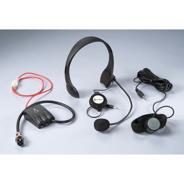 COBRA CAMS4 NOISE CANCELLING CB MICROPHONE HEADSET SYSTEM WITH REMOTE