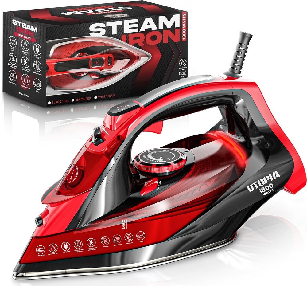 Utopia Home Steam Iron Adjustable Thermostat Variable Steam Self-Clean