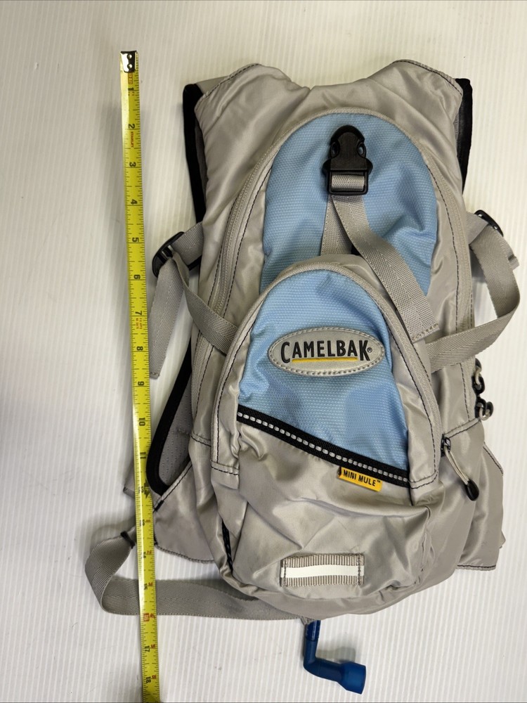 CamelBak Mini-Mule Gray/Blue Hydration Backpack EUC