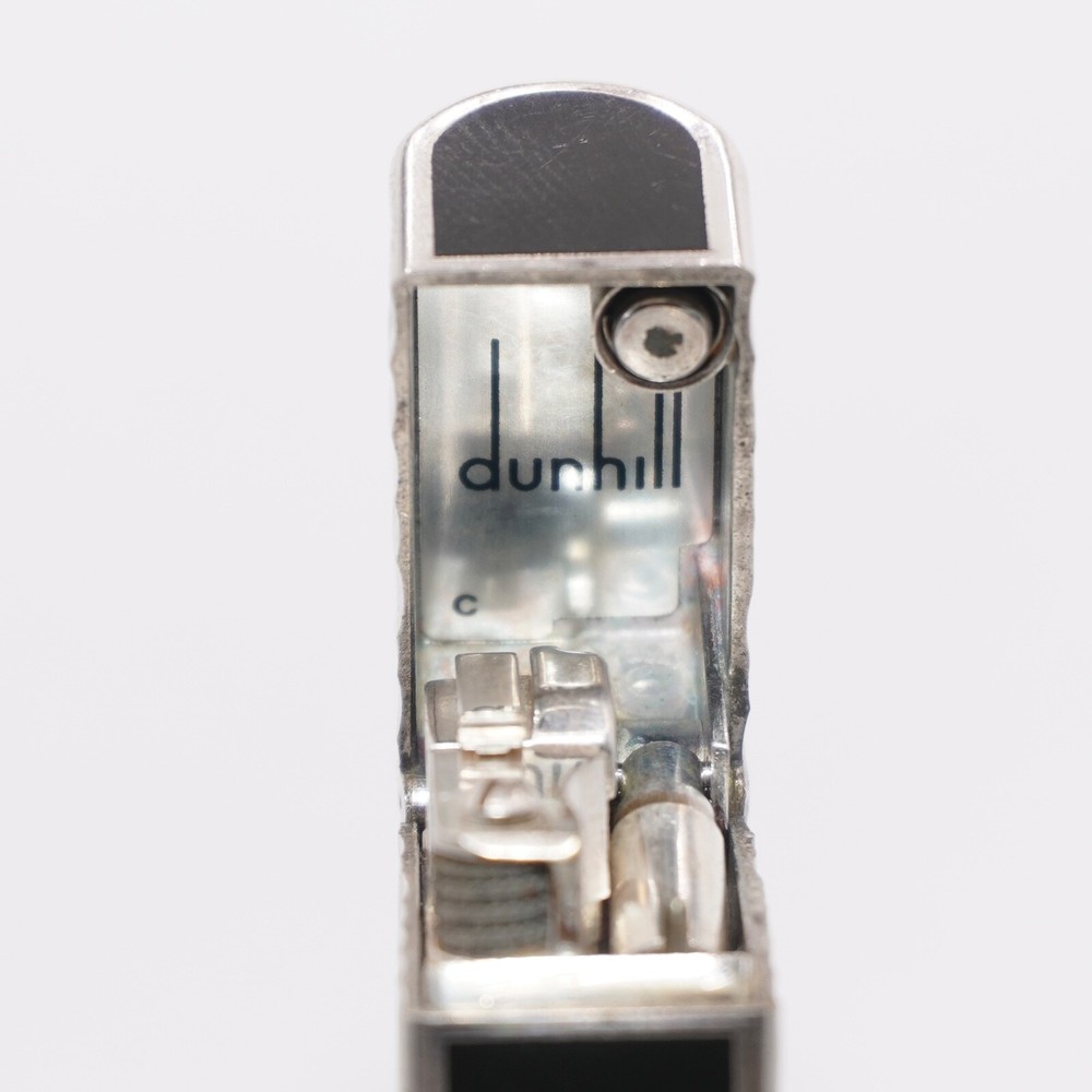 Dunhill Rollagas Lacquer Dome Lighter Silver plated with Black Lacquer_Working