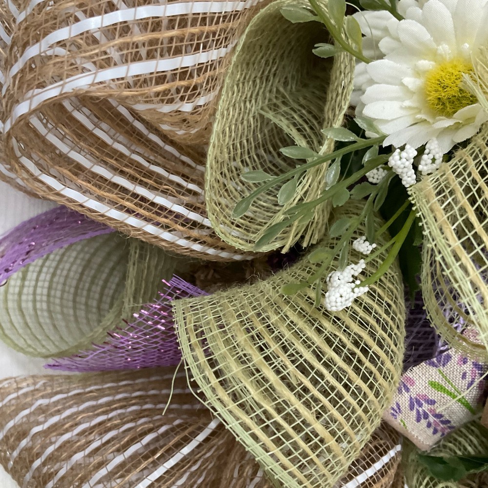 He is Risen Easter Floral Deco Mesh Wreath
