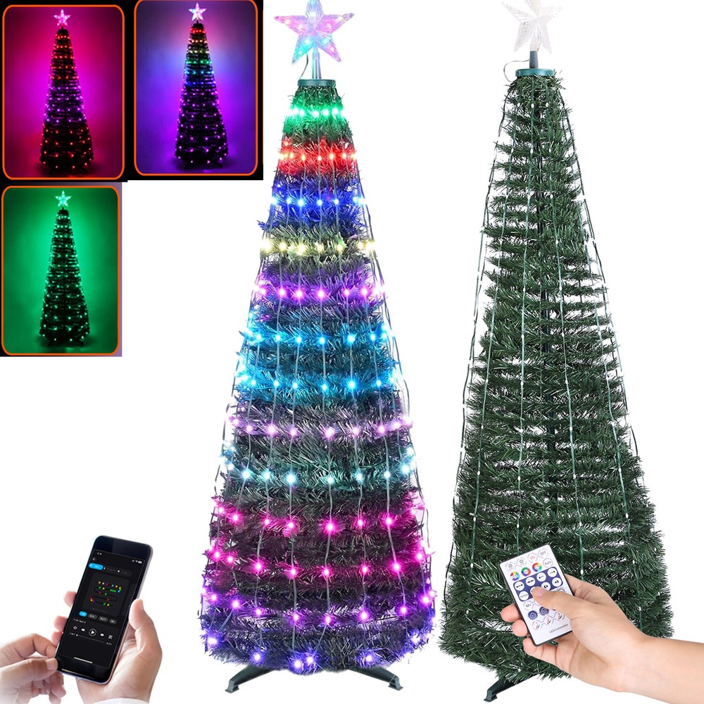 Waterproof LED Lights Collapsible Christmas Tree Light with Remote App Control