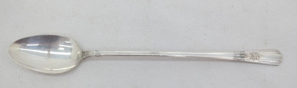 Wm Rogers Desire Pattern Silverplate Iced Tea Spoon   TF