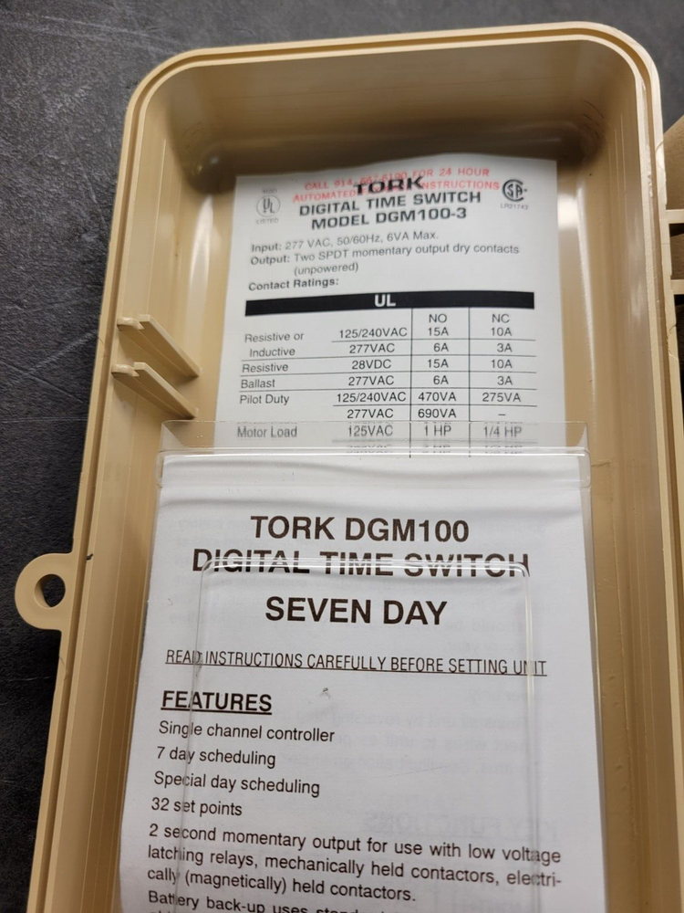 Tork DGM100 Time Switch. 277 Volt.