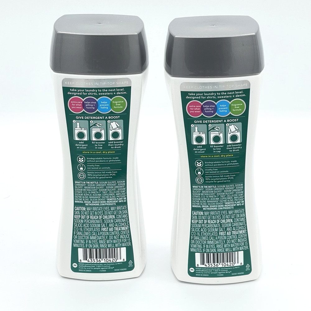 Method Laundry Booster Extend 2 Bottles for Clean Soft Sheets & Linens NEW