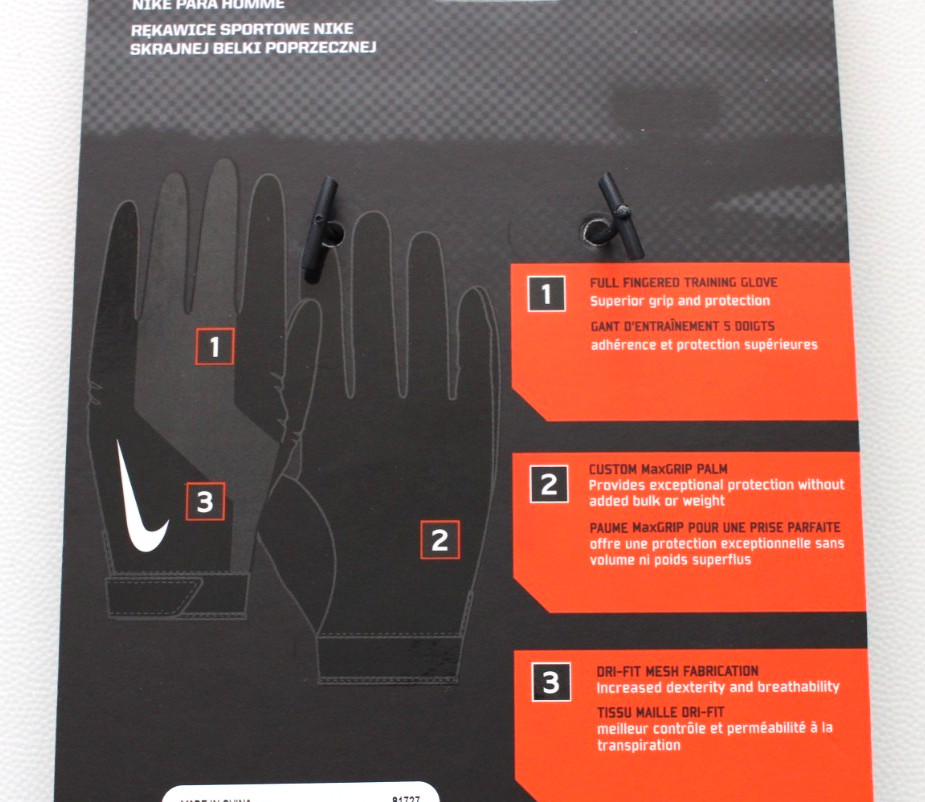 Nike Men's Extreme Cross Training Gloves Medium Black/Anthracite/White