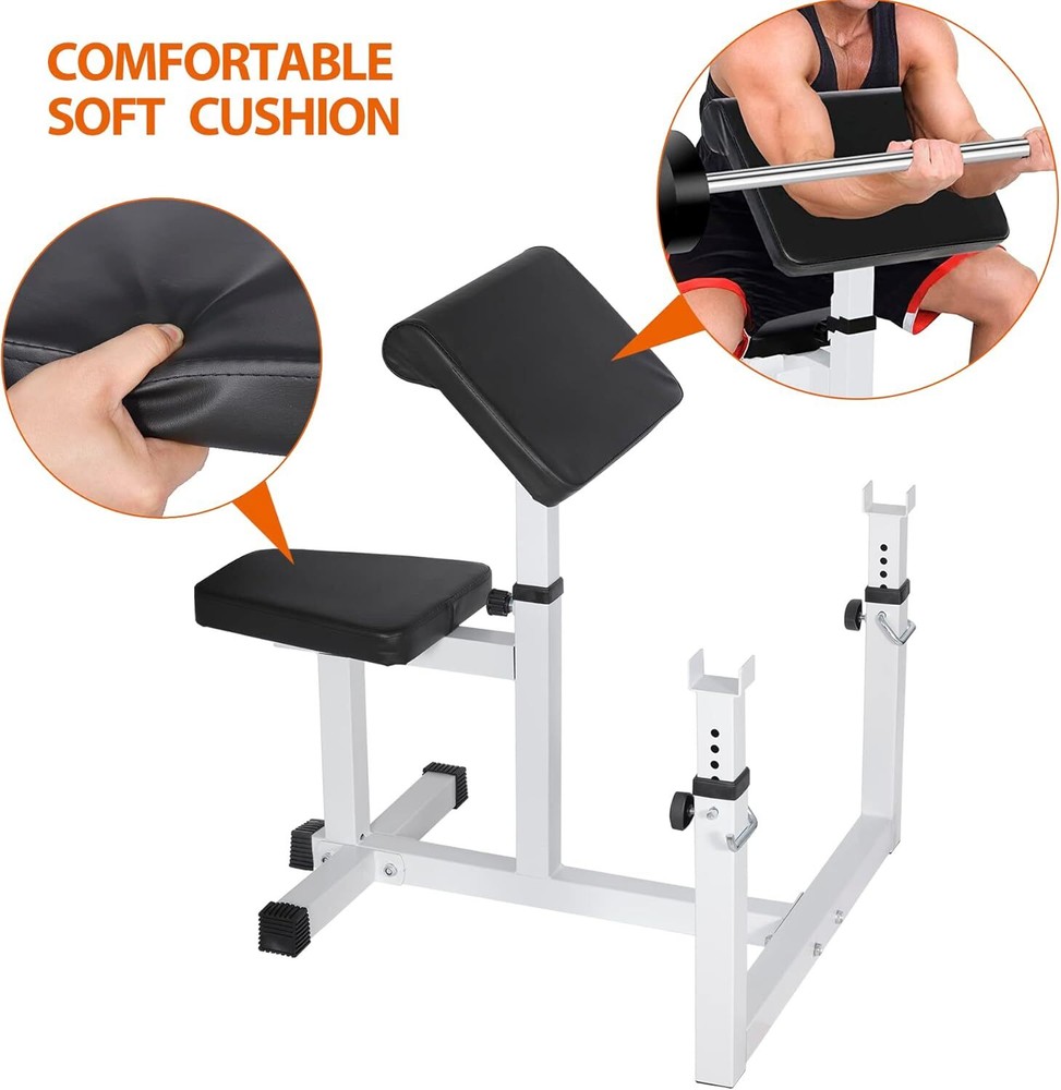 Adjustable Arm Curl Weight Bench With High Density Padding And 450 Lbs Capacity
