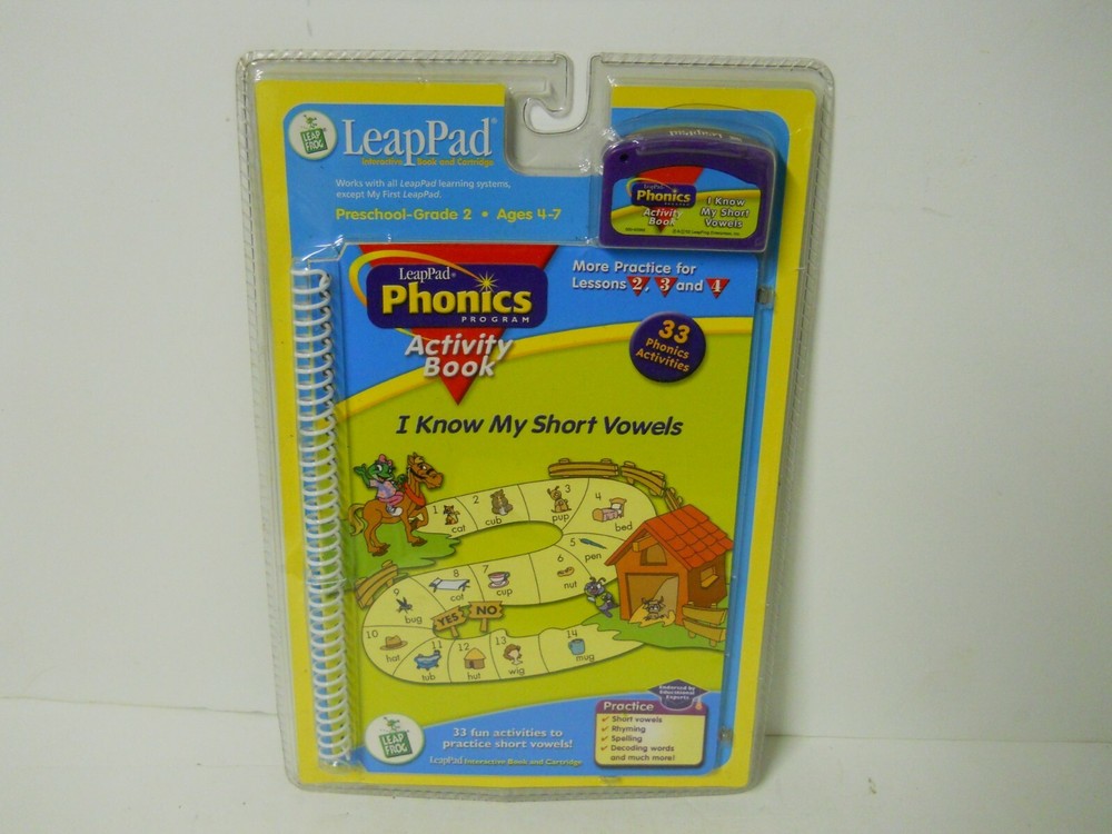 LeapPad Phonics Short Vowels Cartridge & Interactive Book Educational Learning