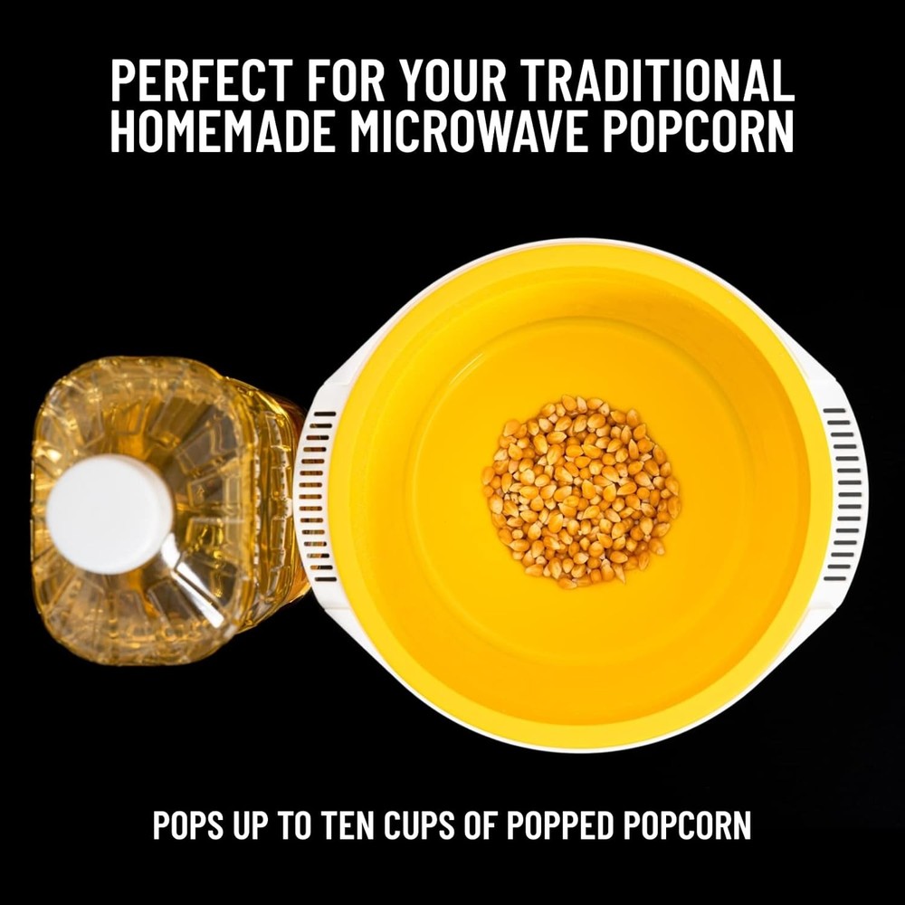Popcorn Maker — Microwave-Safe Popcorn Maker with Foldable Bowl