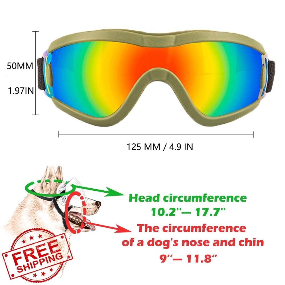 Medium Dog Sunglasses, UV Protection, Winproof, Soft Goggles