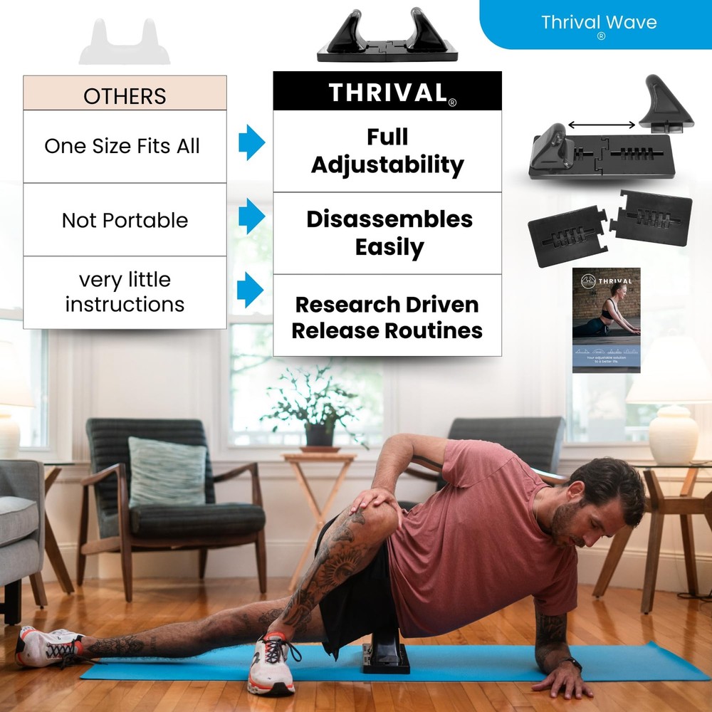 Thrival Wave - Fully Adjustable Psoas Muscle Wave, Carbon Black