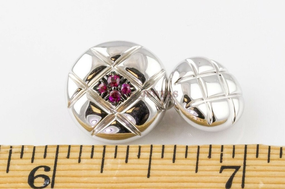 Heated Ruby Gemstone with 925 Sterling Silver Cufflink #2559