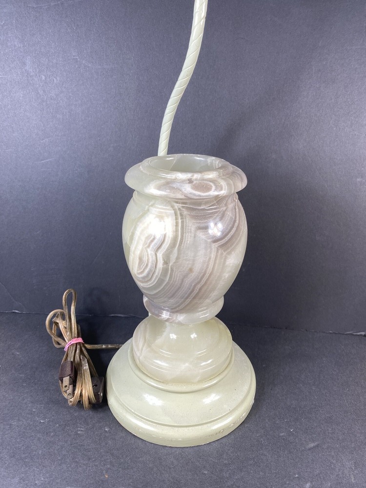Solid Marble Or Onyx Hand Carved Vase Lamp